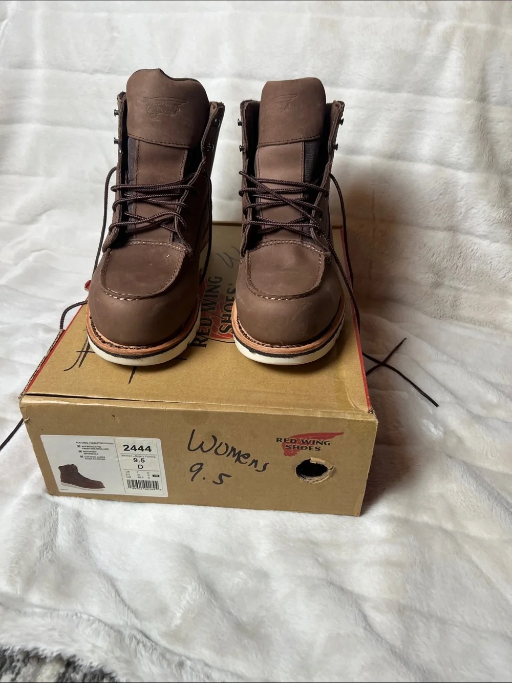 Red Wing Shoes Men's Dark Brown Lace-Up Leather Work Boots